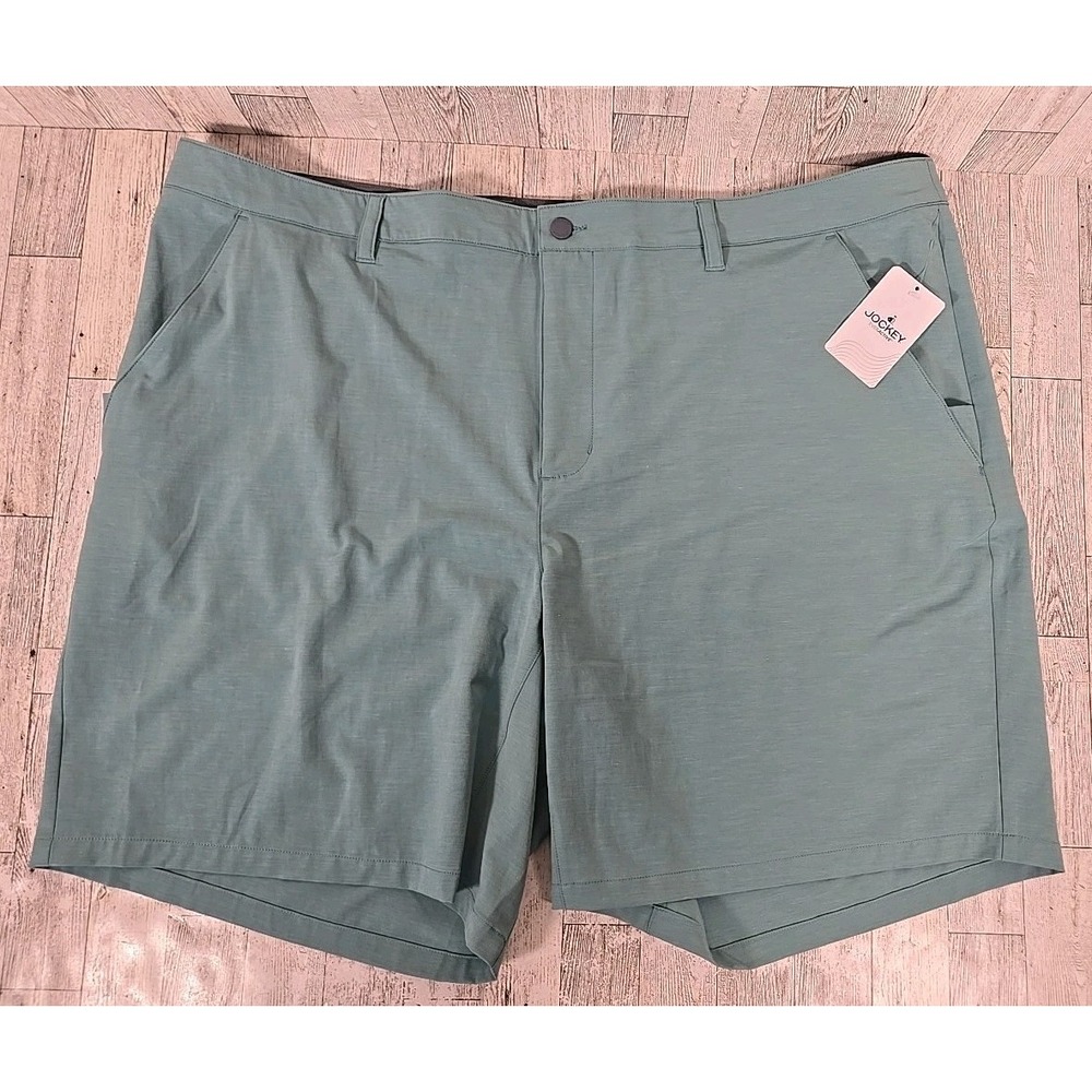 Jockey Shorts Mens 46 Ever Active Green Heather UPF 50 4-Way Stretch NEW